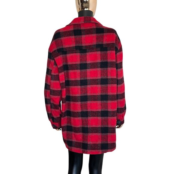 C&C California Red Black Buffalo Plaid Jacket Women's Size Medum - Picture 3 of 11